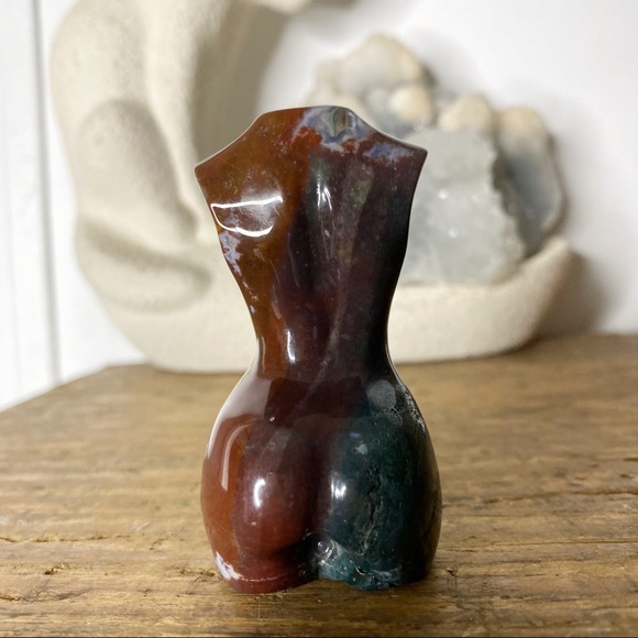 Ocean Jasper OJ Carved Goddess Nude Woman Body Colorful crystal Stone Healing - Picture 3 of 5